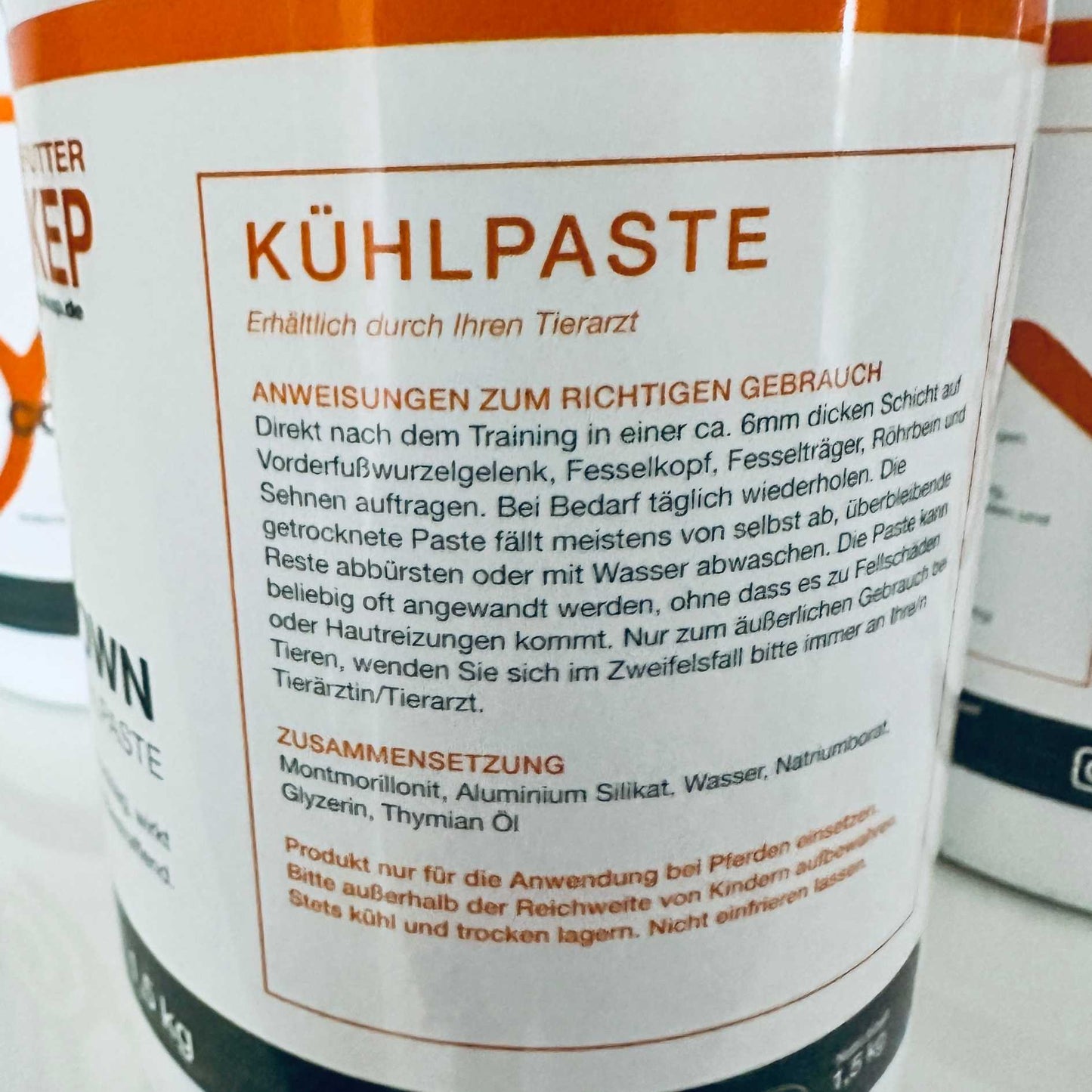 COOL DOWN für Pferde wohltuende kühlende Lehmpaste mit Tymian Öl